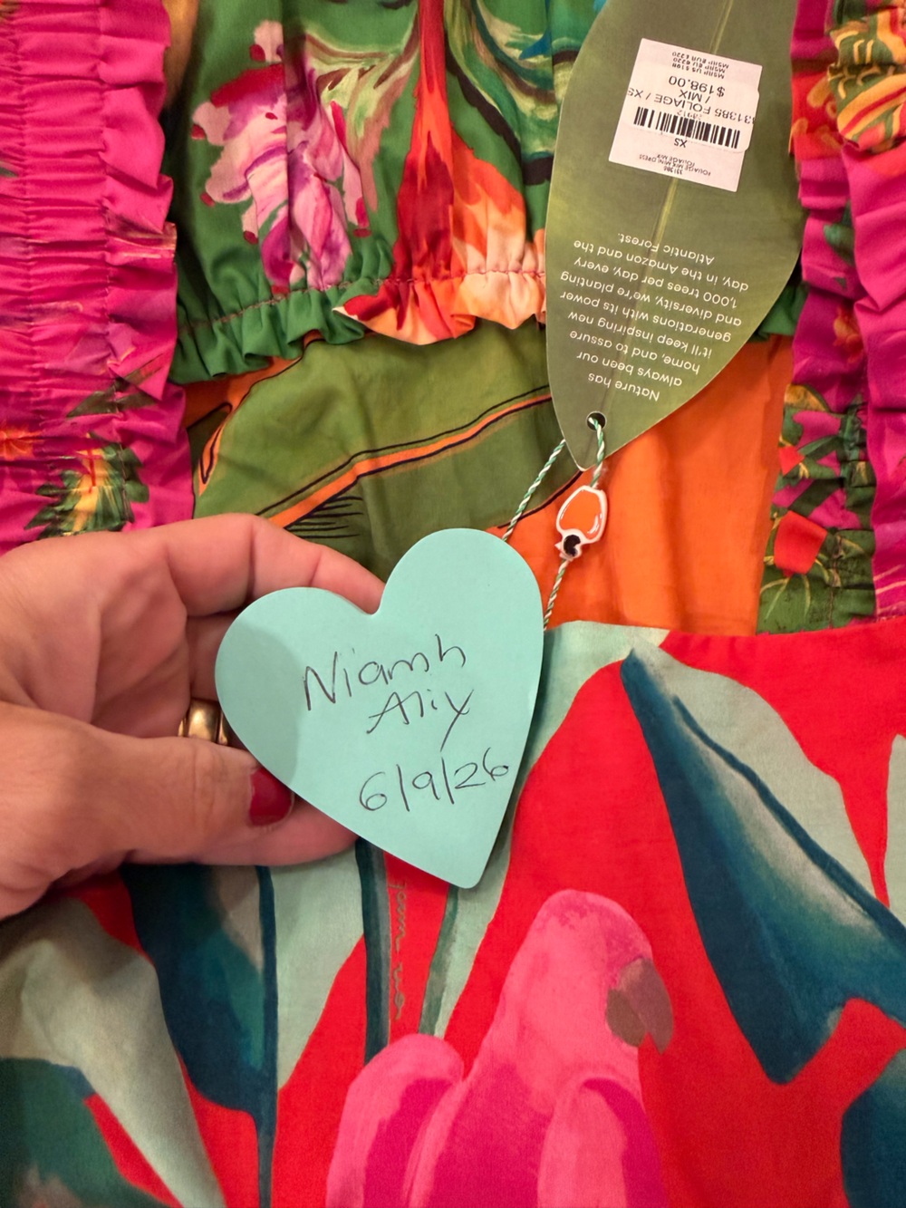 Farm Rio Mini Ruffle Dress Tropical NWT XS - Picture 2 of 10